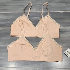 Jenni‎ Wide Lace Bralette Chai Medium Soft Casual Feminine Set of 2